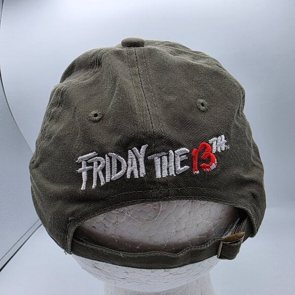 Friday the 13th Camp Crystal Lake Hat Cap Frayed Halloween Moss Green Casual - Picture 3 of 10